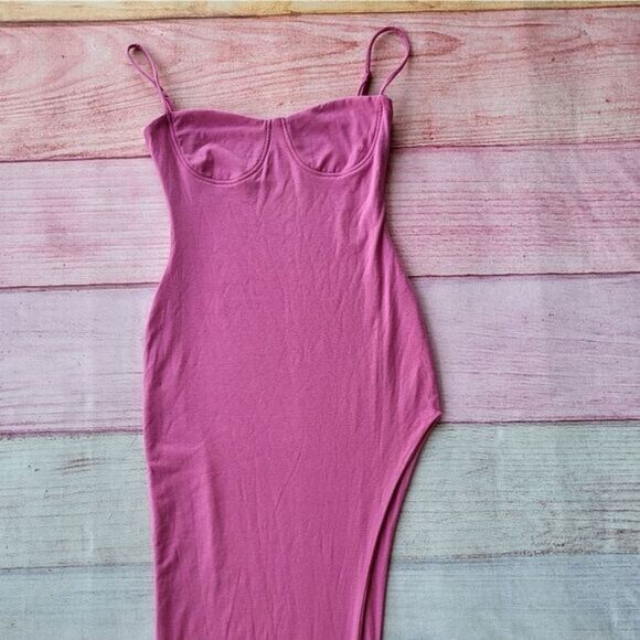 Princess Polly Pink Tiana Bustier Sweetheart High Slit Knit Maxi Dress 6US - Picture 7 of 10